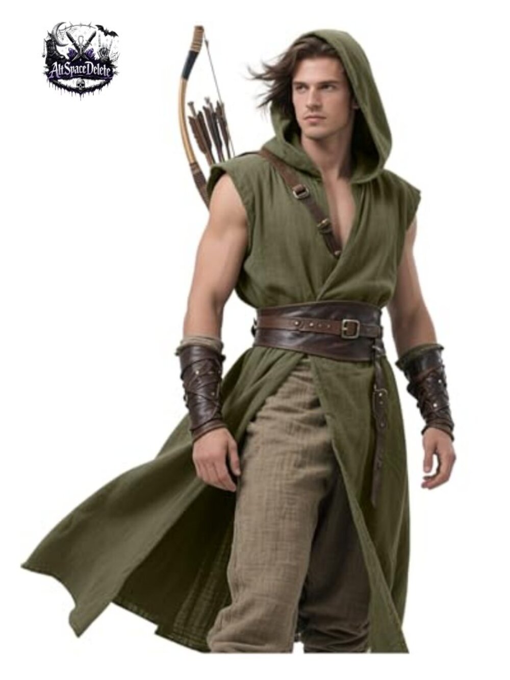 Medieval Hooded Surcoat Renaissance Tabard Tunic Cloak